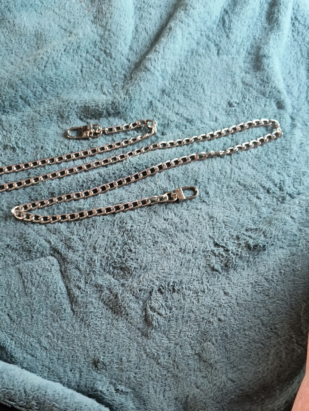 Silver-Tone Chain Strap with Clasps, 42", NWOT